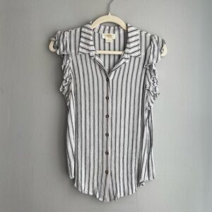 Anthropologie stripped button down tank